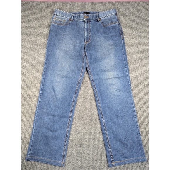 Hiltl Jeans Mens 36x32 Blue Macedonian Denim Dude Pants Straight Stretch 34x27.5 - Picture 1 of 14